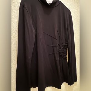 Black Blouse With Cute Design on Left Side. Made by Max Studio